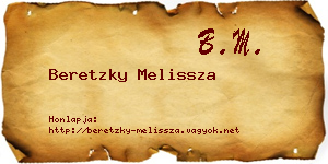 Beretzky Melissza névjegykártya